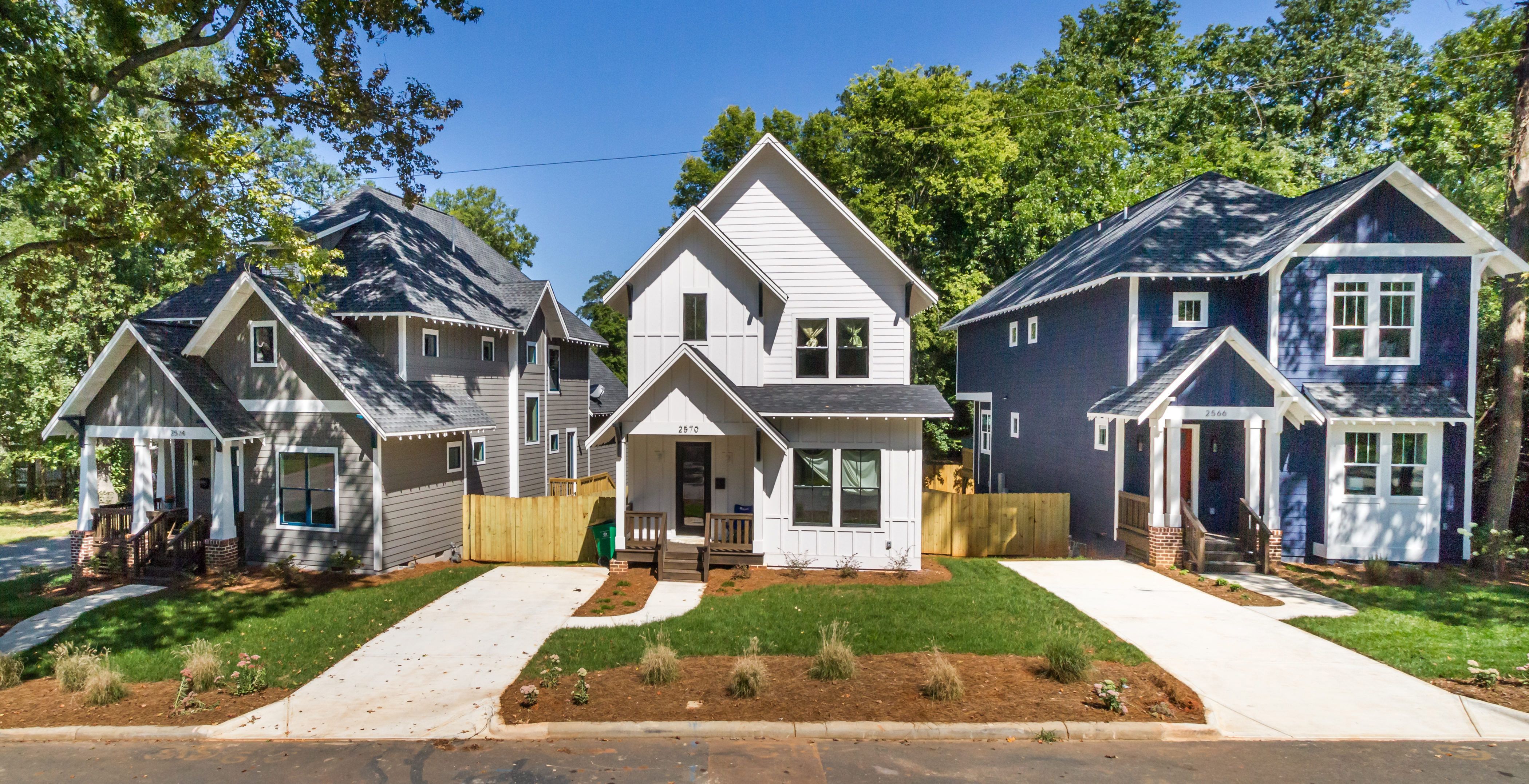 Three new homes in Charlotte, NC